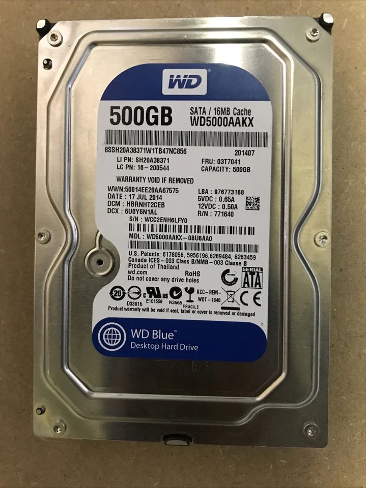 Western Digital Caviar Blue WD5000AAKX-001CA0 500GB 3.5" Desktop Hard Drive SATA - Image 1 of 1