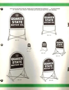 Vintage 1960's QUAKER STATE Jobbers "ADVERTISING CUTS" Ad Sheets - Picture 1 of 10