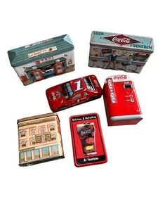 Set Of 6 Coca-Cola Tin LOCKER Metal Container 3D Tins Car Fridge Pharmacy - Picture 1 of 10