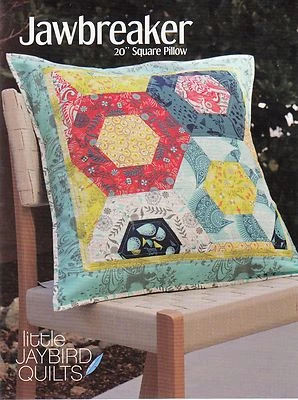 Jawbreaker 20" Pillow Quilt Pattern ~ Hexagons ~ uses Jaybird Hex N More Ruler - Image 1 of 4