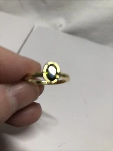Designer Goldplatte ovaler Peridot Station vorsteckbarer Bandring - Größe 7 - Bild 1 von 2