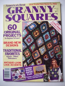 Granny Squares Knit & Crochet pattern magazine Spring 1990 afghans fashion - Picture 1 of 8