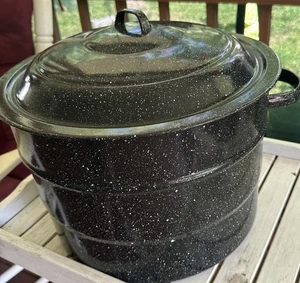 Canning Pot With Lid Black Speckled Granite With Handles 7 Qt. Canner With Rack - Bild 1 von 7