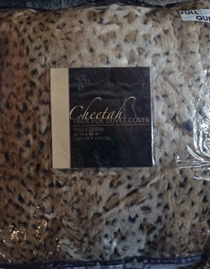 Nuevo juego completo de funda nórdica y funda nórdica de piel sintética de felpa estampado de leopardo reina - Imagen 1 de 6