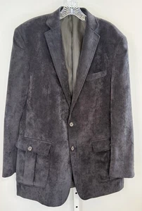 Ralph Ralph Lauren Men’s Blazer Jacket 41L Gray Velvet Look 2 Button Dillard’s - Picture 1 of 13