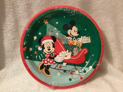 Disney Christmas Mickey Mouse 8” Paper Plates ~ 8 ct ~ NIP ~ Minnie Mouse - Image 1 of 3