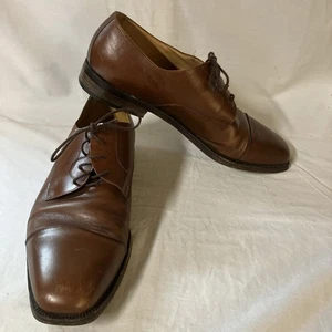 Ciro Schiano Herren Braun Leder Schuhe Hergestellt in Italien Größe 10 Kappe Zehe Oxford-Schuhe Kostenloser Versand - Bild 1 von 16