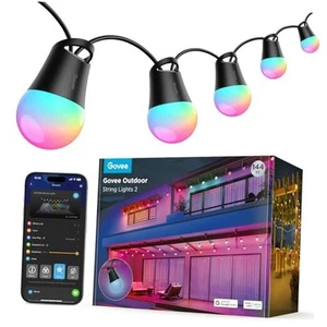  Cadena de luces inteligentes para exteriores 2 luces para exteriores con regulable blanco cálido 144 pies - Imagen 1 de 7