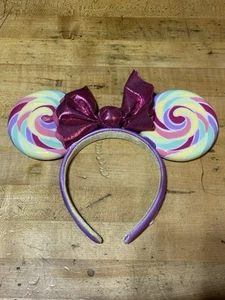 Disney Ohren Süßigkeiten Süßigkeiten Wirbel Lutscher Essen Symbole Minnie Maus Stirnband - Bild 1 von 6