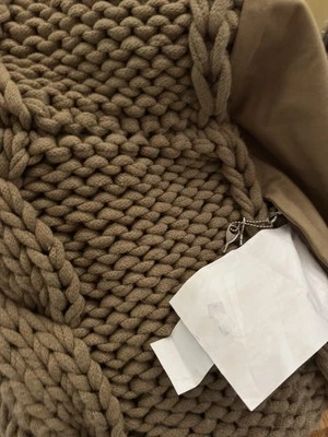 Pottery Barn Colossal Puf Tejido Slipcover 20”x18” SIN Inserto Foto 1 de 4