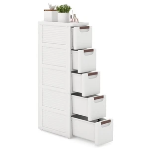 Narrow Storage Cabinet For Small Space 5-Drawer Rolling Organizer Unit - Picture 1 of 4