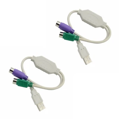 USB Male to Double PS2s Female Splitter, Conversion Cable for Keyboards and - Image 1 of 4