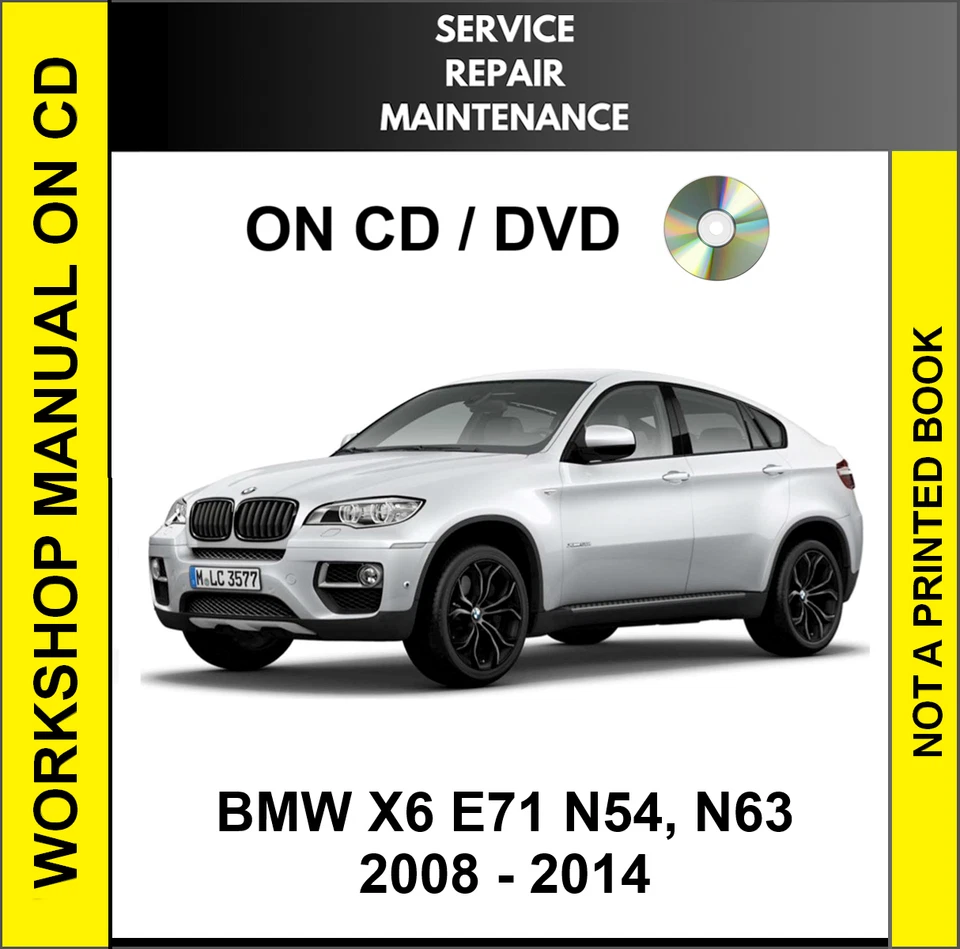 BMW X6 E71 2008 2009 2010 2011 2012 2013 2014 SERVICIO REPARACIÓN TALLER MANUAL CD Foto 1 de 1