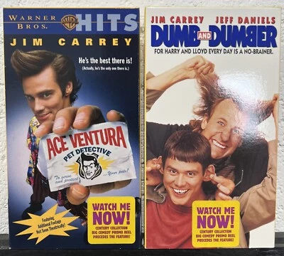 Dumb And Dumber & Ace Ventura VHS Full Length Screening Copies rare Jim Carrey - Image 1 of 4