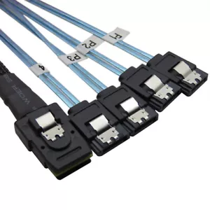 Mini SAS to 4-SATA SFF-8087 Multi-Lane Forward Breakout Internal Cable 50CM - Picture 1 of 4
