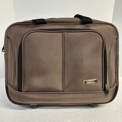 Equipaje London Niebla Maleta Manija Ruedas Rodante Marrón Tela Multi Compartimentos Foto 1 de 4