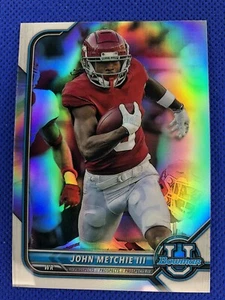 2022 #99 John Metchie III Bowman University Football Chrome Refractor Alabama - Bild 1 von 2