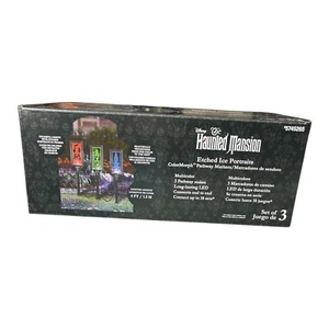 Disney Gemmy Haunted Mansion 3-Count LED Etched Portraits Pathway Marker Lights - Picture 1 of 6