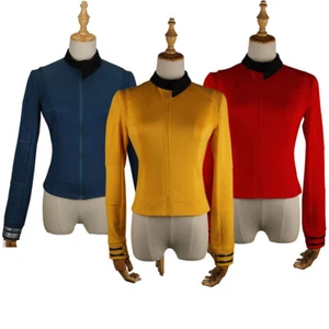 ST Discovery 2 Nhan Red Uniform Number One Gold Blue Tops Starfleet Shirts Pins - Picture 1 of 12