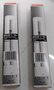 (2) Sylvania 20595 FT18DL/830/RS/ECO Compact Fluorescent Bulb 18W