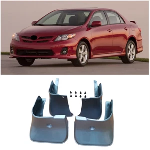 Silver Painted Fender Mud Flaps Splash Guard For 2009-2013 Toyota Corolla Sedan - Picture 1 of 2