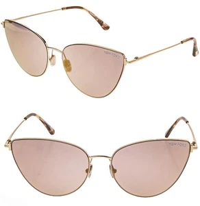 TOM FORD ANAIS 02 TF1005 28Z Gold Rose Mirrored Metal Sunglasses Authentic 1005 - Picture 1 of 10