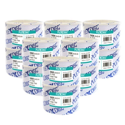 600 PC PlexDisc 16X 4.7 GB DVD-R Logo Top Disc Blank Media 632-810 - Image 1 of 2