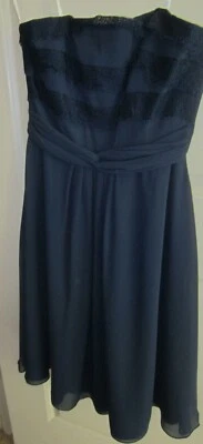 Vestido de cóctel B2 JASMINE azul marino sin tirantes para mujer 12 nuevo sin etiquetas Foto 1 de 4