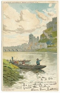 La Meuse Huy Belgium F. Ranot Belgique Pittoresque Edition Artistique 1906 - Picture 1 of 2