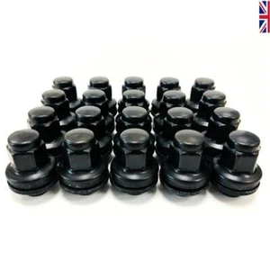 ORIGINAL JAGUAR SCHWARZ Radmuttern M12X1.50 FLACHSITZEND X 20 - XJ - Bild 1 von 4
