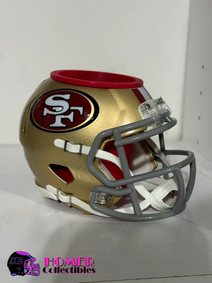 旧金山 49 人队迷你头盔书桌收纳盒 - NFL 办公室/曼洞装饰 — 第 1/3 张图片
