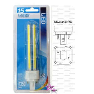 BOMBILLA LED COB PLC BAJO CONSUMO LAMPARA 15W 2 PIN G24d-3 LUZ BLANCA CALIDA - Imagen 1 de 3
