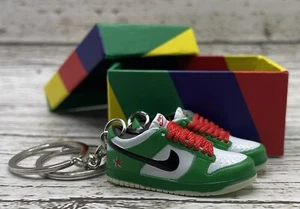 3D Green Basketball Sneaker Keychains Pair with Box mini gift hype Sneakerhead - Picture 1 of 1