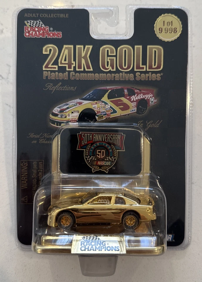 NASCAR DIECAST 1:64 RACING CHAMPIONS 50th Ann. 24 K Gold 1998 #5 Kelloggs - Image 1 of 1