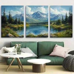 3pcs Mount Elbert Colorado Evergreen Perfect Wall Art Canvas Framed 50x70cm - Picture 1 of 3