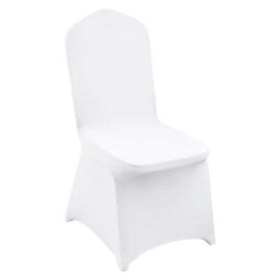 Uimoso 100/50 White/Black Spandex Chair Cover Wedding Banquet Party Folding - Image 1 of 2