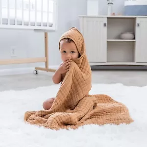 Baby Hooded 9 Layer Muslin Cotton Towel for Kids Large 32” x 32” Ultra Soft W... - Picture 1 of 4