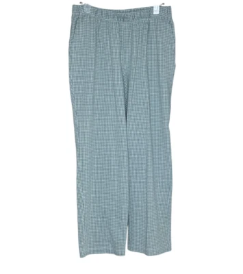 Lands' End Petites Medium Green Gingham Check Sport Knit High-Rise Pull-On Pant - Image 1 of 4