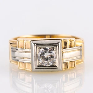 Art deco Ring 585er Gold mit 0.40ct Brillant - Bild 1 von 6
