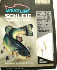 Westline Schlei Vorfachhaken gold Gr.12  10Stück Haken Angelhaken Goldhaken