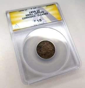 1858 Flying Eagle One Cent Anacs F 15 Details - Picture 1 of 2