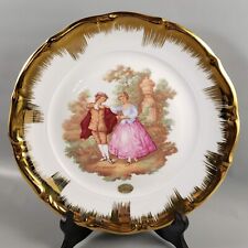Vizavi T. Limoges Fragonard Courting Couple 24 KT Gold Porcelain Decor Plate