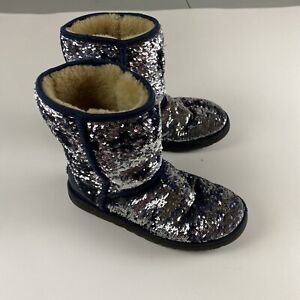 Ugg Boots Classic Short Blue Sequin 1002765 Size 8