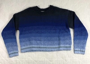 American Eagle Sweater Women’s Small Blue Ombre Striped Crop NWT - Picture 1 of 12