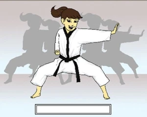Martial Arts Female Cartoon Character Personalized Matted Print Series 1 - Picture 1 of 2