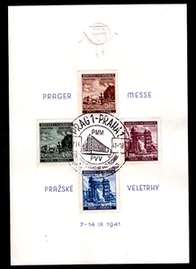 Böhmen+Mähren 75-78, Prager Messe 1941 auf Schmuckblatt, FDC - Bild 1 von 1