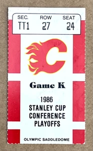 1986 Stanley Cup Conference Playoffs NHL Hockey Ticket Calgary Flames - Picture 1 of 2