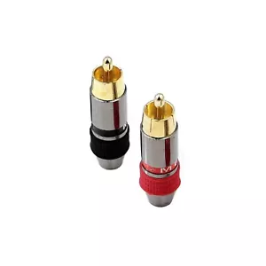 2x Metel RCA spina phono maschio non saldata connettore senza saldatura terminale adattatore AV - Foto 1 di 3