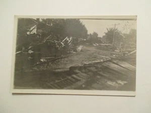 RPPC Postcard Storm Damage ? destroyed houses Real Photo - Picture 1 of 2