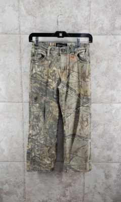 Pantalones de mezclilla de camuflaje cintura ajustable RealTree pierna recta niños talla 10 Foto 1 de 4